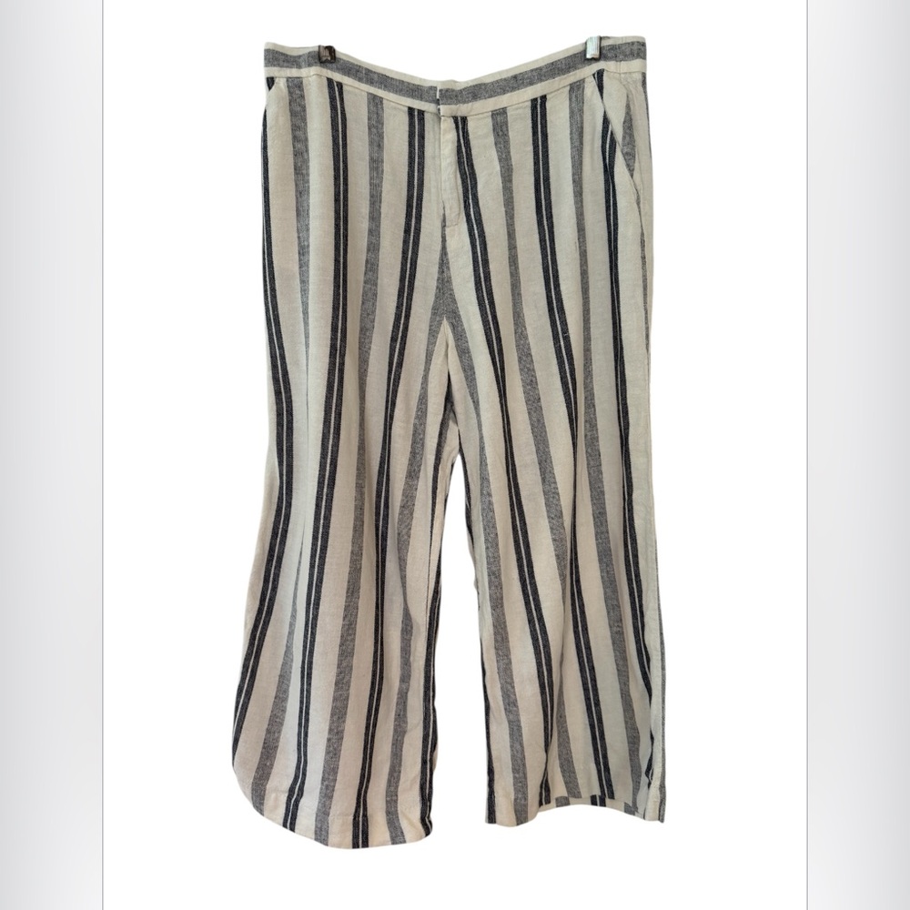 Old Navy Striped Linen-Blend Wide-Leg Pants – Size L